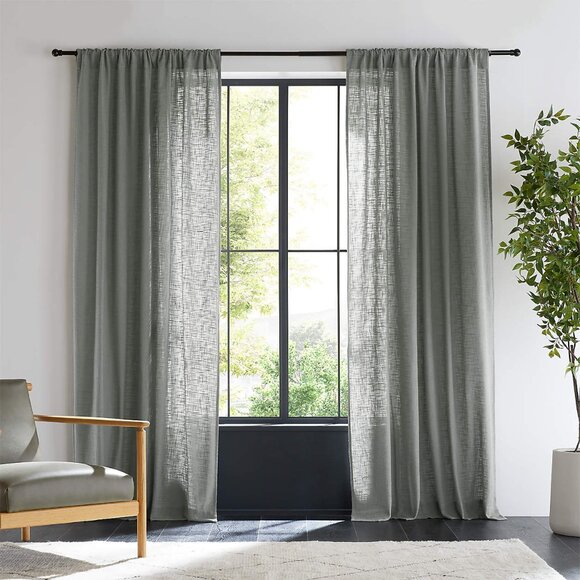 Crate&Barrel Other - Crate&Barrel Lindstrom Pebble Grey Organic Cotton Window Curtain 52" x 96"